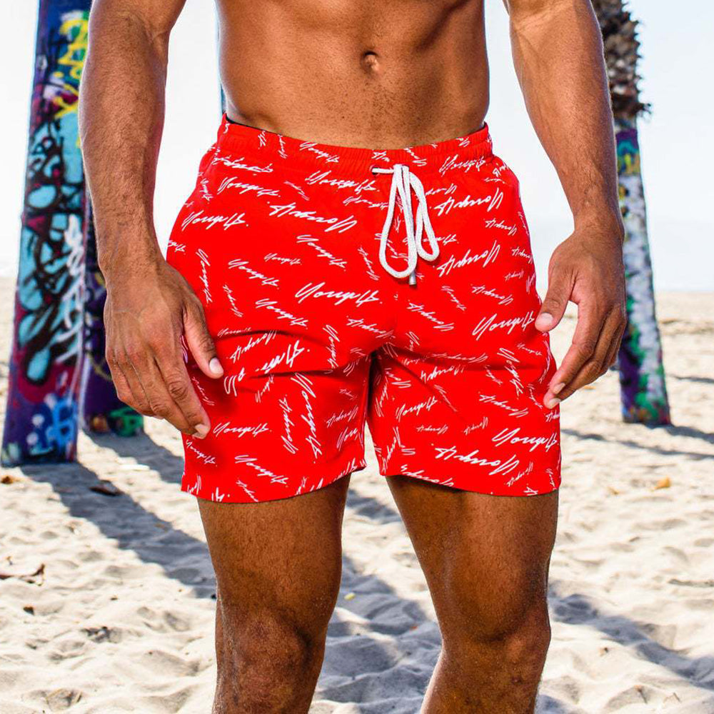 Red casual hot sale shorts