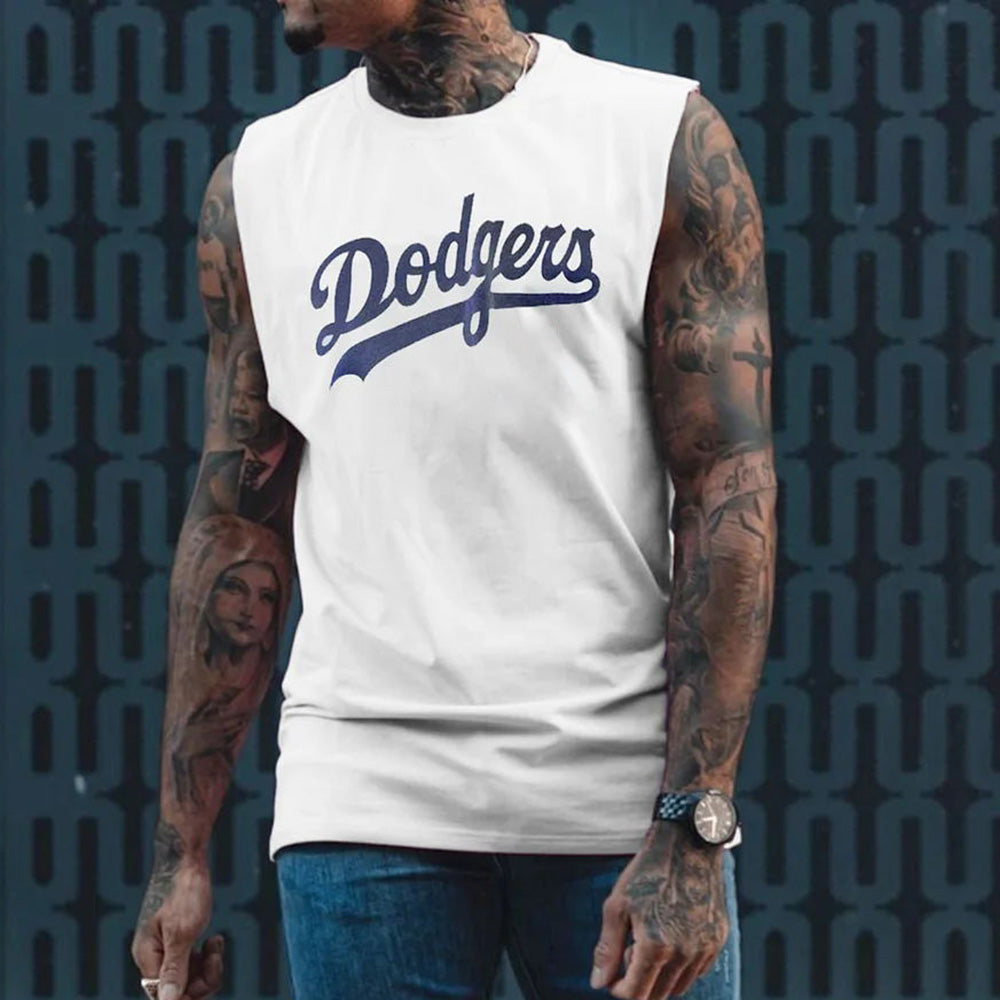 LA Dodgers Team Logo White Tank Top