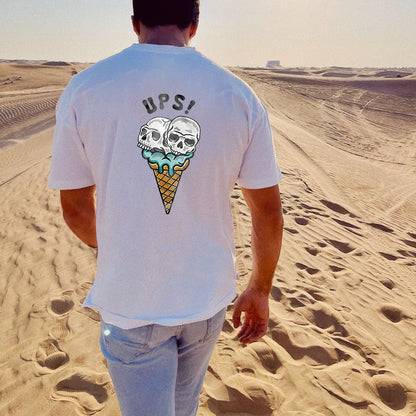 Skull Ice Cream Cone white tee by shopnova