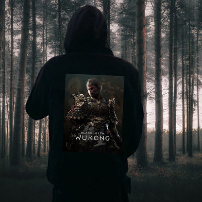 Men's Black Myth Wukong Games Print Fleeced Hoodie