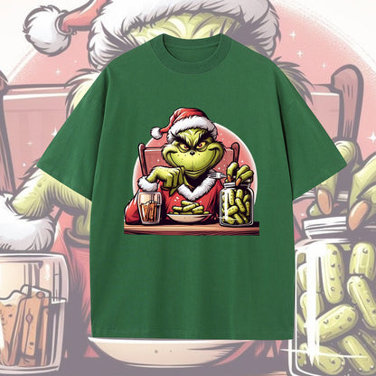 Unique Christmas Fashion Grinch Loves Pickles Men's T-Shirt