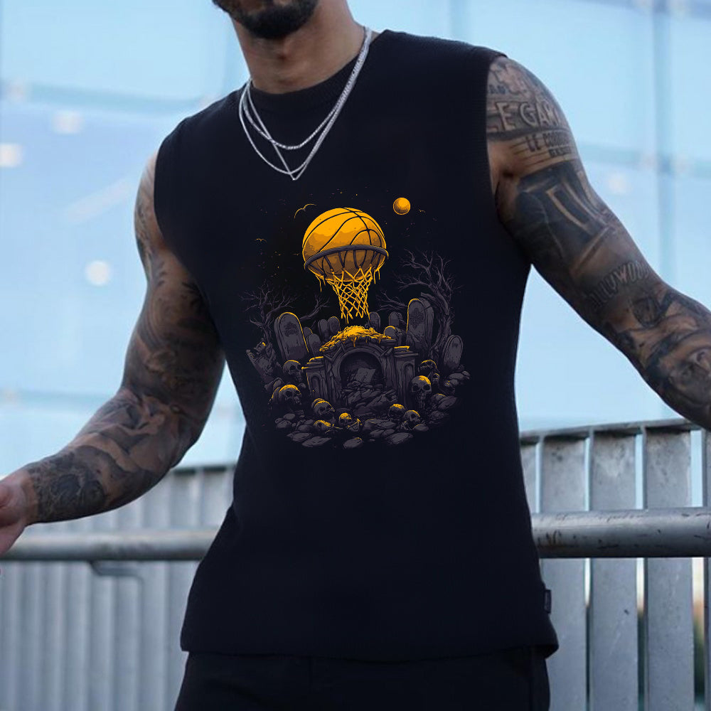 Halloween Vibes Basketball Lover Men's Tank Top