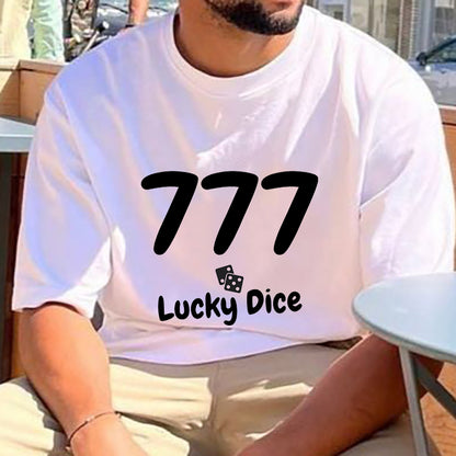 Lucky Dice Print Men's Cotton T-shirt