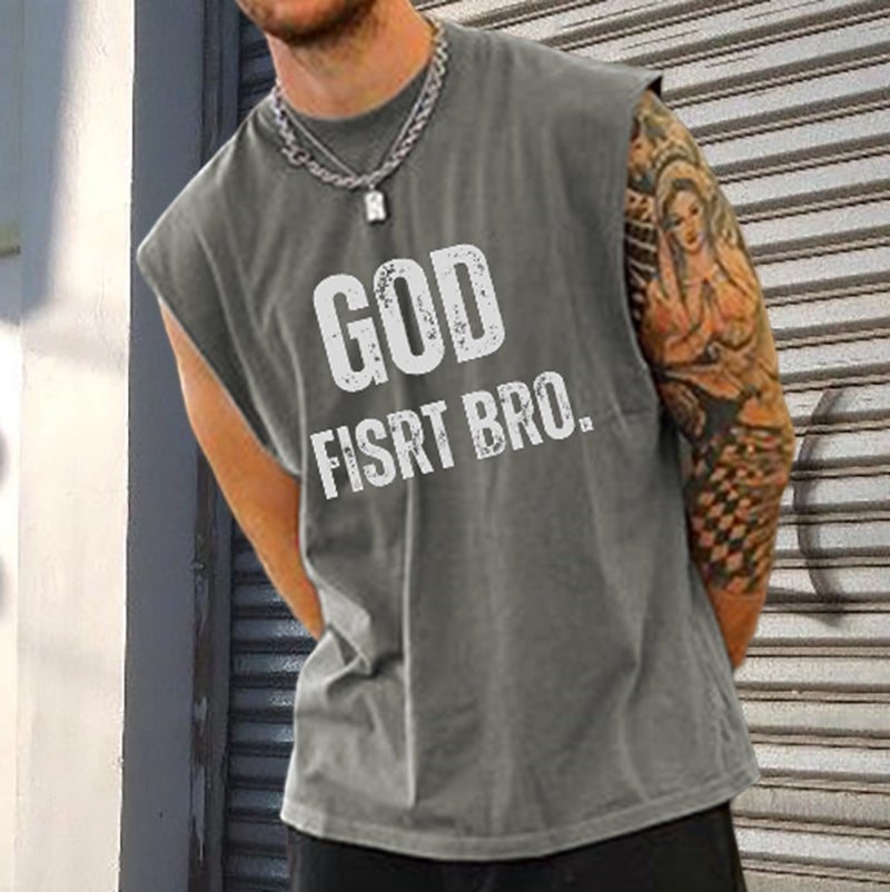 God First Bro Men's Cotton Tank Top