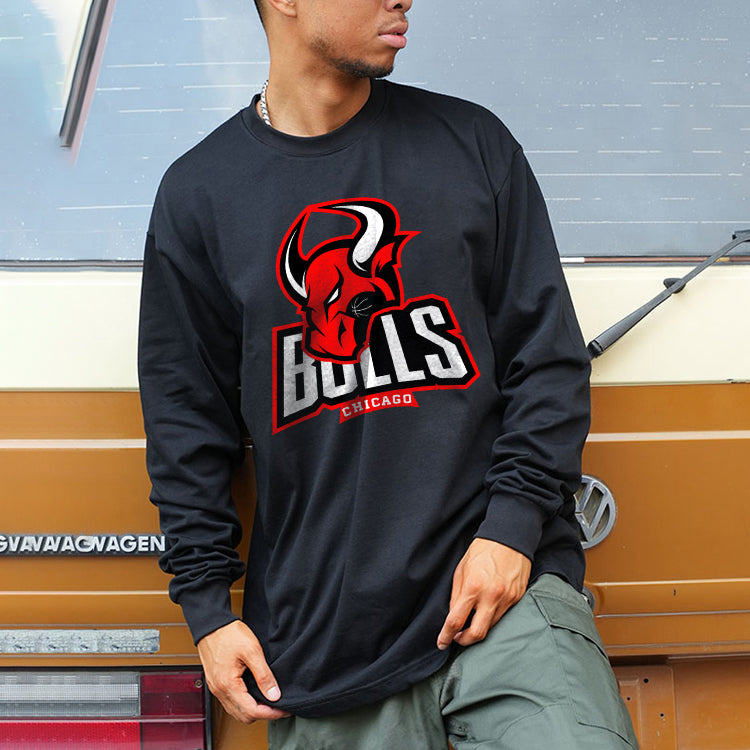 Chicago Bulls Men's Long Sleeve T-shirt-A