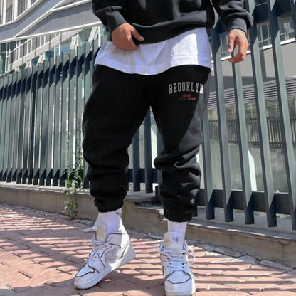 Brooklyn 1898 New York Men's Streetwear Fleeced Sweatpants