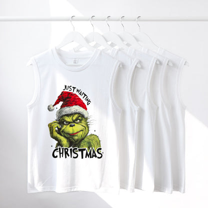 Men's Grinchmas Print Cotton Tank Top