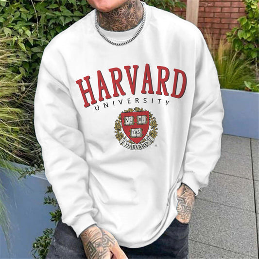 Harvard Men's Casual Round Neck Long Sleeve T-shirts -A