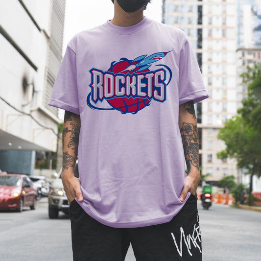 Rocket Graphic Letter Basketball Casual Men's T-Shirt