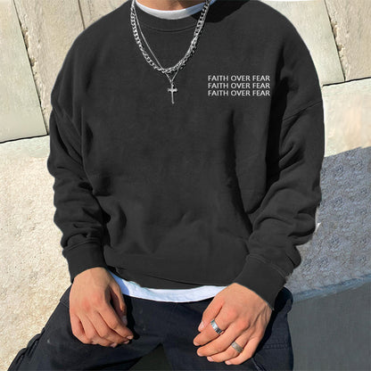 FAITH OVER FEAR Men's Crew Neck Sweatshirt