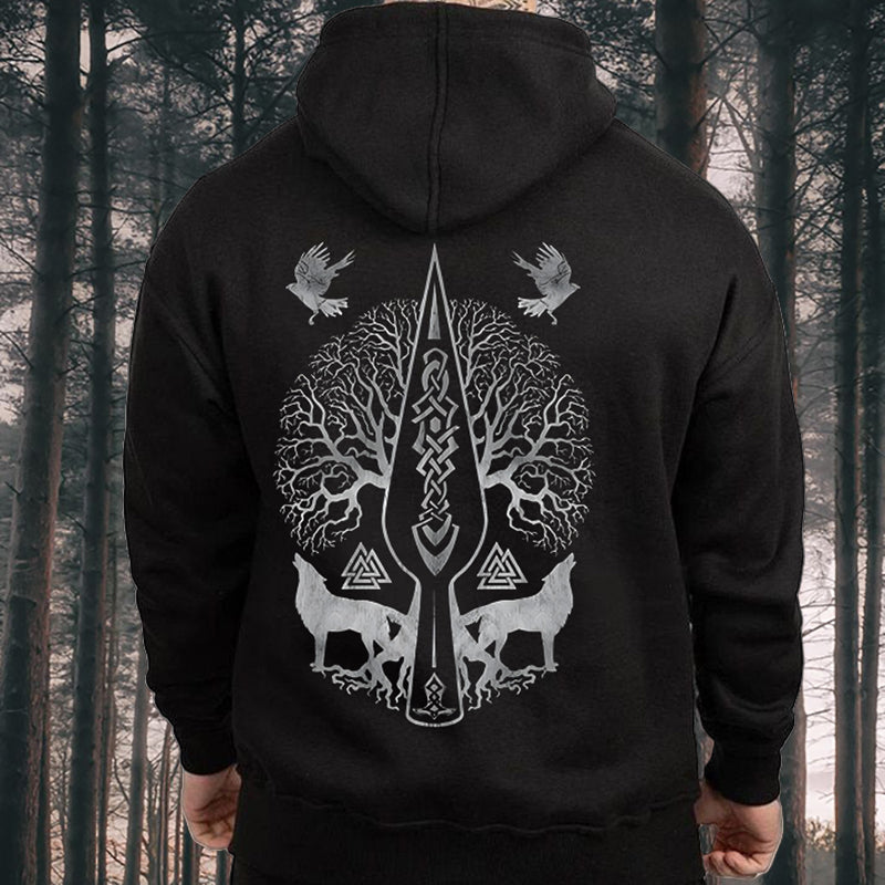 Life of Tree Yggdrasil Men's Fleeced Hoodie