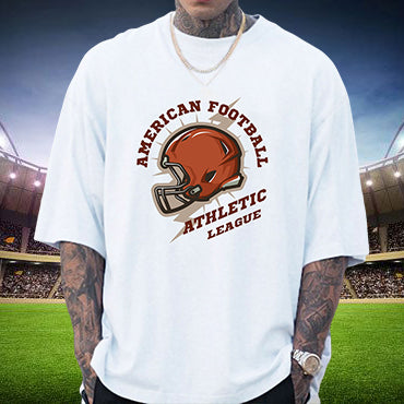 Football Print Men's Cotton Tee