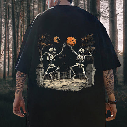 Spooky Season Basketball Lovers Men's Cotton Tee