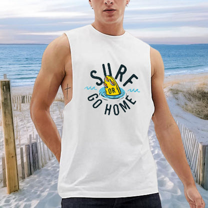 Men's Surf Lover Print Tank Top-B