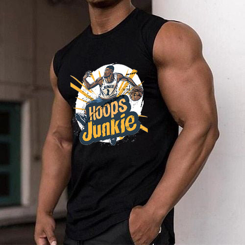 Hoops Junkie Basketball Player Men's Tank Top-C