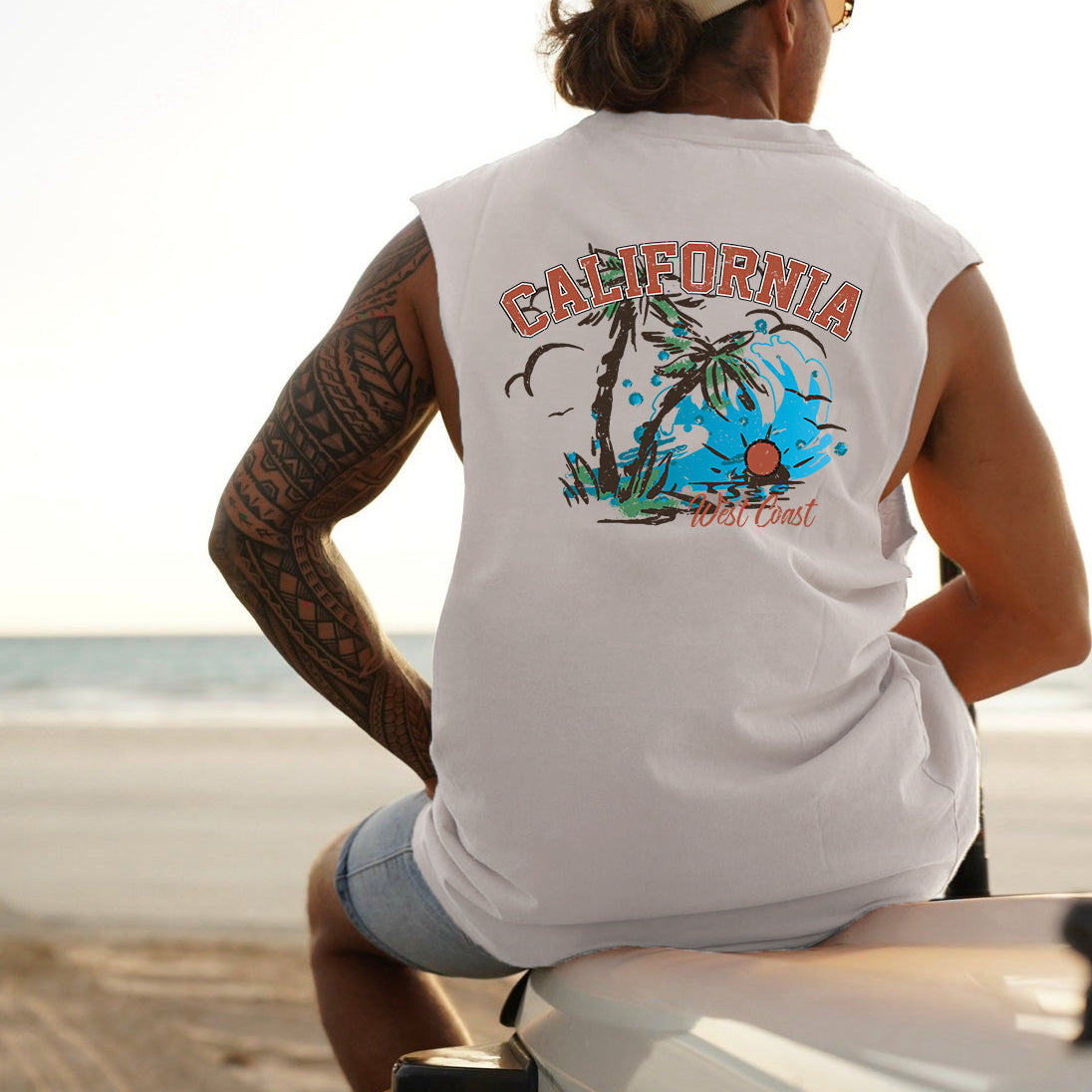 NOVAROPA™ California West Coast Men's Beach Tank Top-B