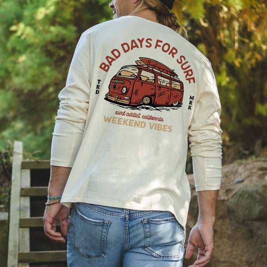 Weekend Vibes Men's Vintage Long Sleeve T-Shirt-B