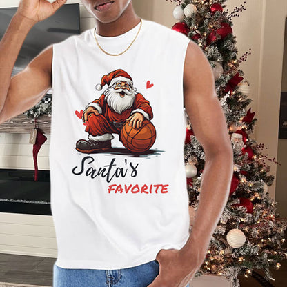 Santa's Favorite Men's Basketball Lover Xmas Tank