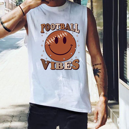 Football Vibes Print Men's Tank Top-C