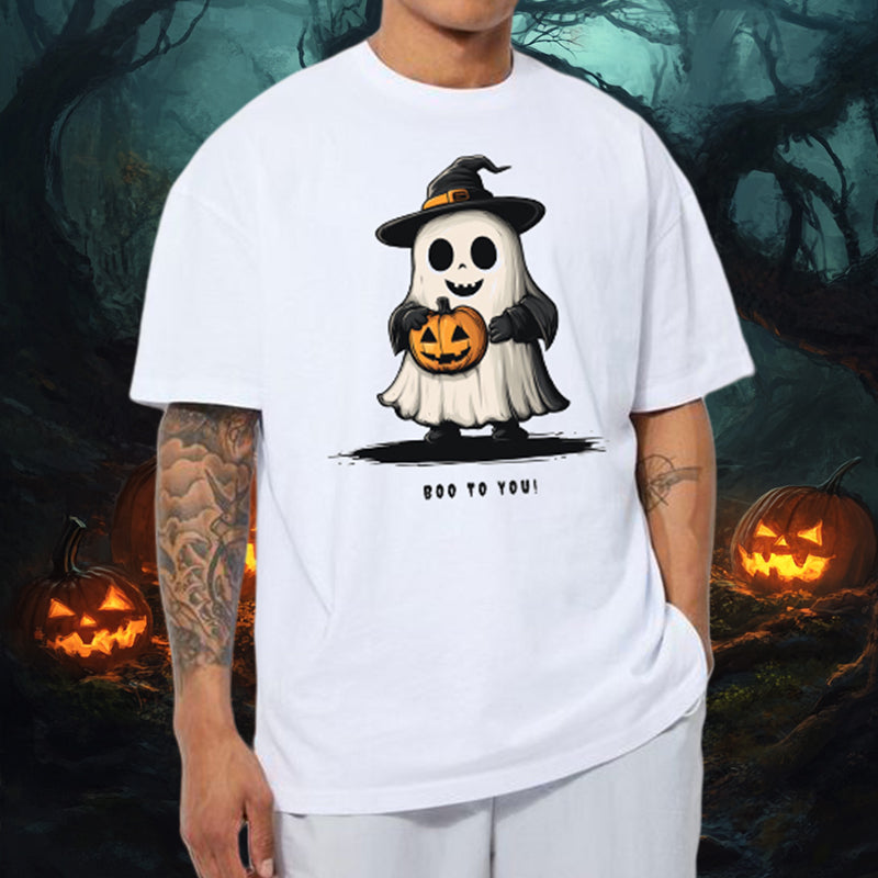 Halloween Spooky Ghost Men's Cotton T-shirt