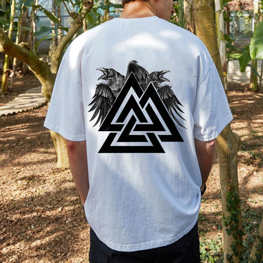 Viking Inspired Valknut and Ravens Men's Short Sleeve T-shirt