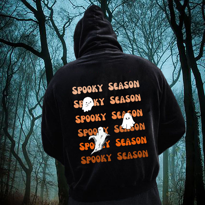 Spooky Season Vibes Men's Fleeced Hoodie