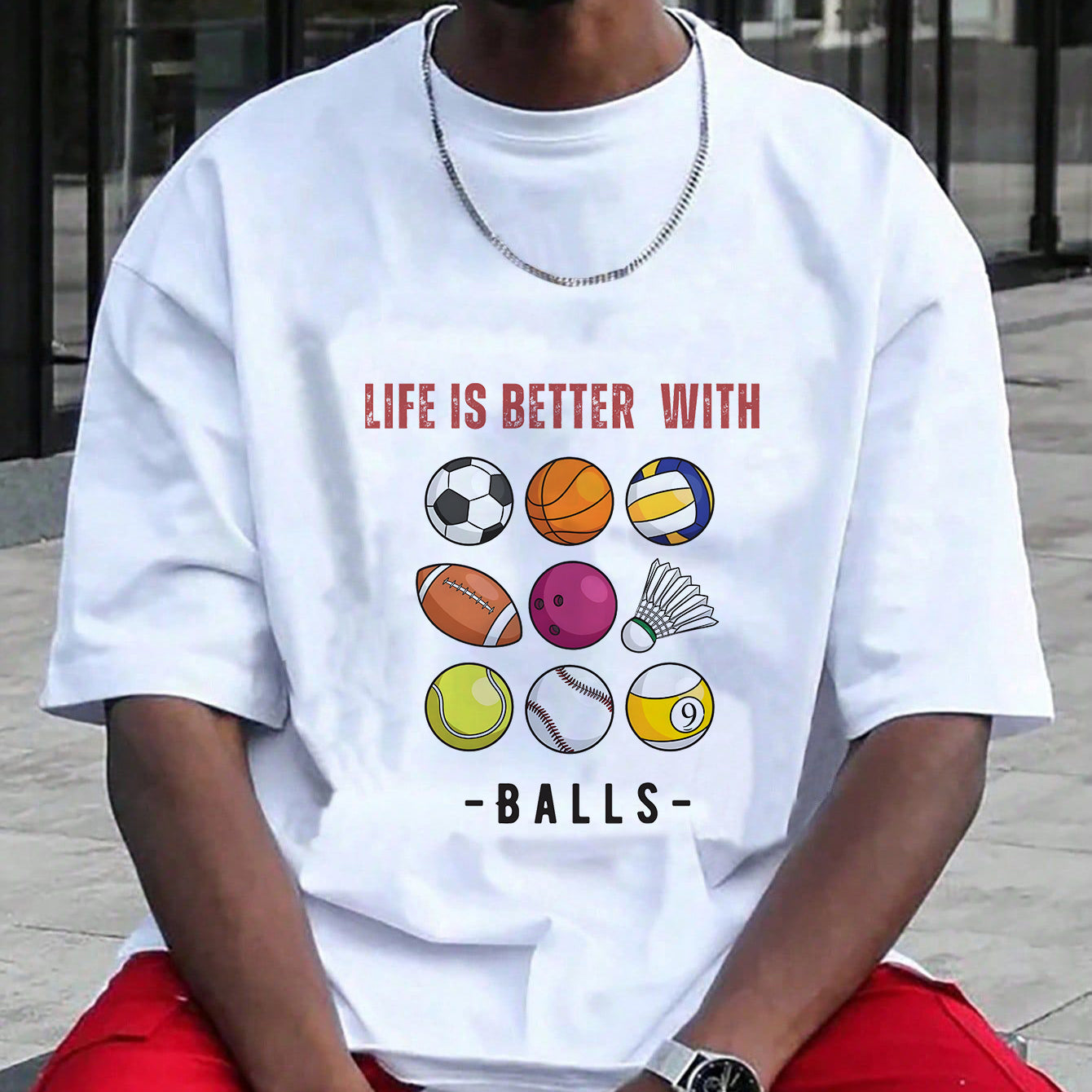 Balls Lovers Print Men's Short Sleeve Tee