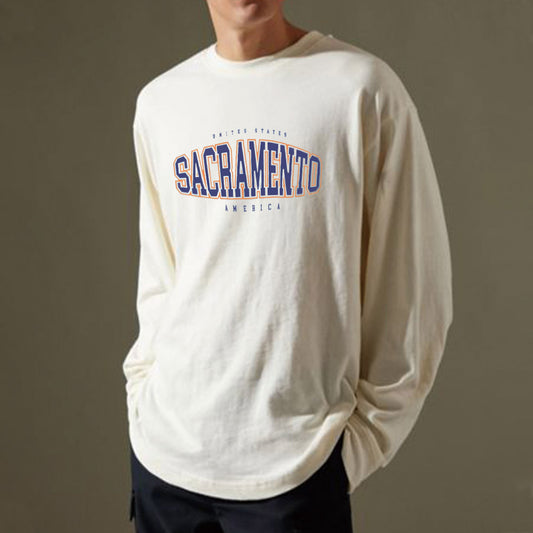 Sacramento USA Men's Loose Fit Long Sleeve T-Shirts-B