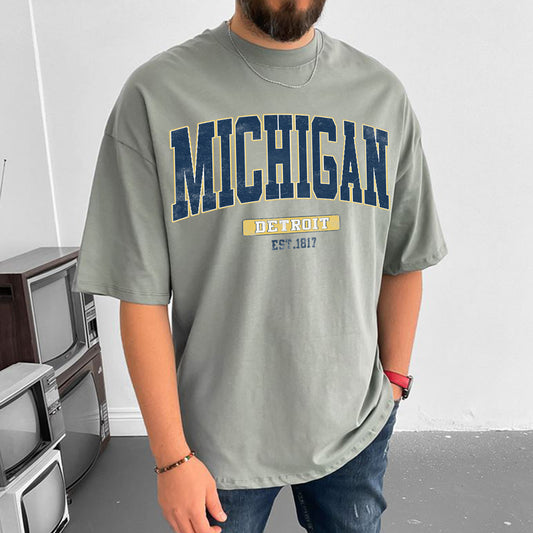 Michigan Men's Streetwear Casual T-Shirts