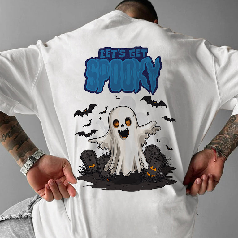 Men's Spooky Ghost and Tombs Short Sleeve T-shirt