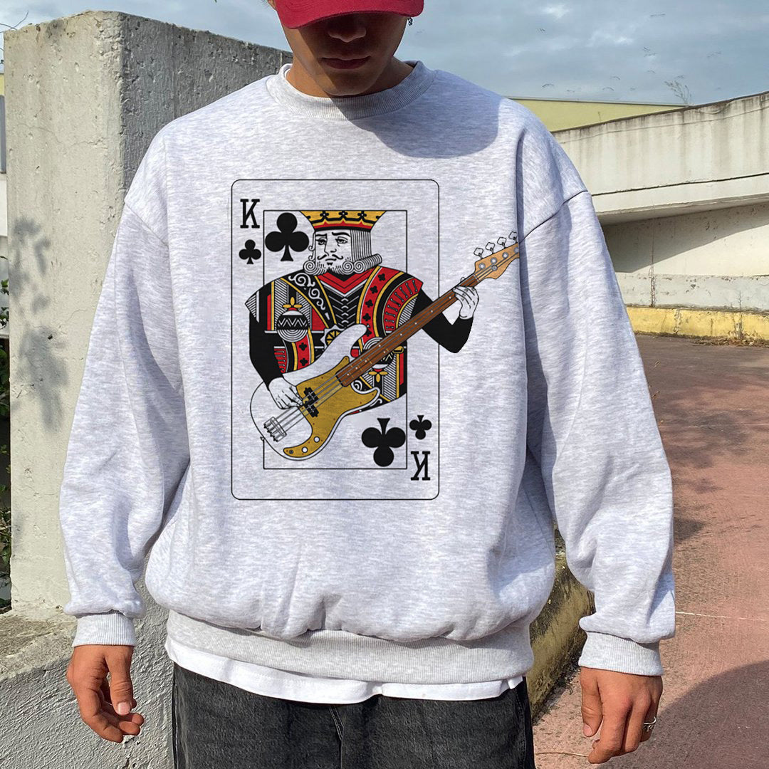 Poker Graphic Print Men's Crewneck Sweatshirt