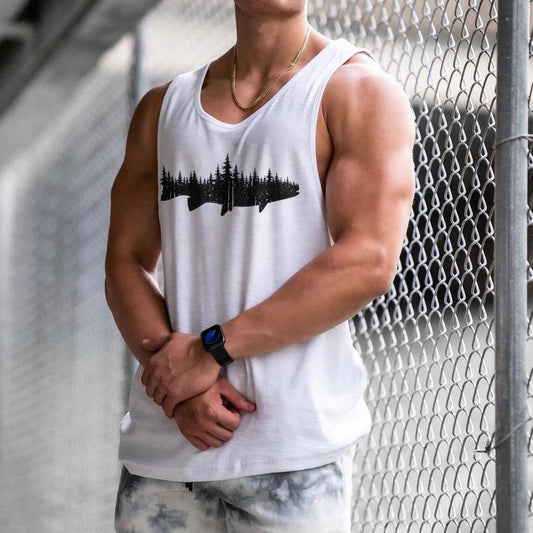 Graphic Print Casual Men's Tank Top