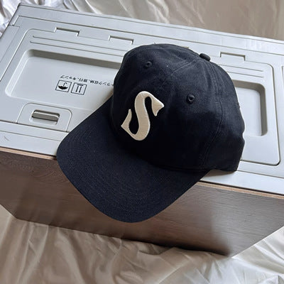 S Embroidered Retro Cap Hat