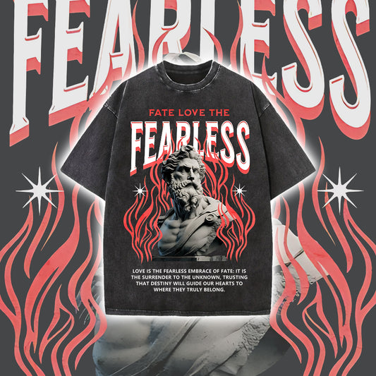 Fate Love the Fearless Men's Washed Black Tee