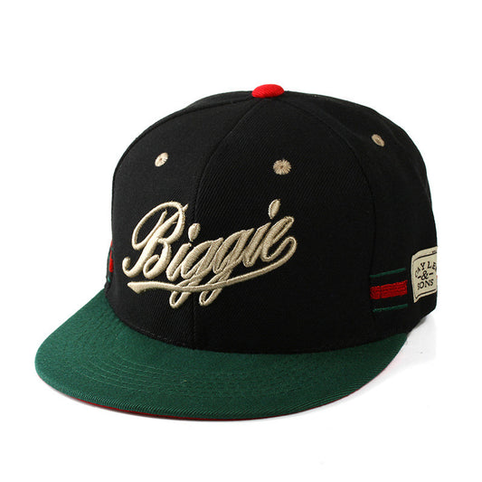 BIGGIE Embroidered Colorblock Hip-Hop Cap