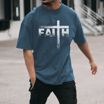 Men's Faith Printed Round Neck T-Shirts