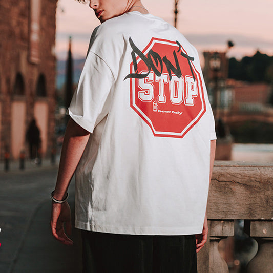 Stop Sign Graffiti Men's Oversized T-shirt 230g