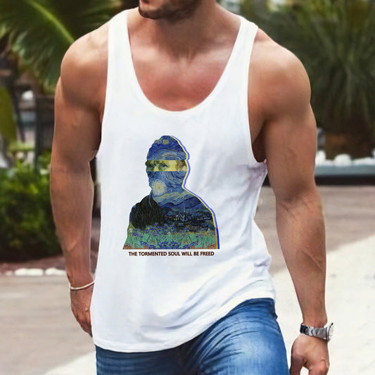 Van Gogh Graphic Print Men's Tank Top