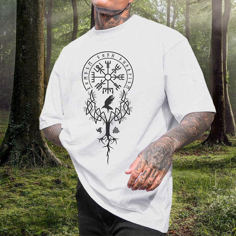 Norse Mythology Compass Viking Print Tee