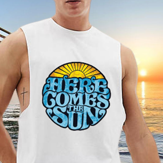 Here Comes The Sun Men's Fashion Tank Top-B