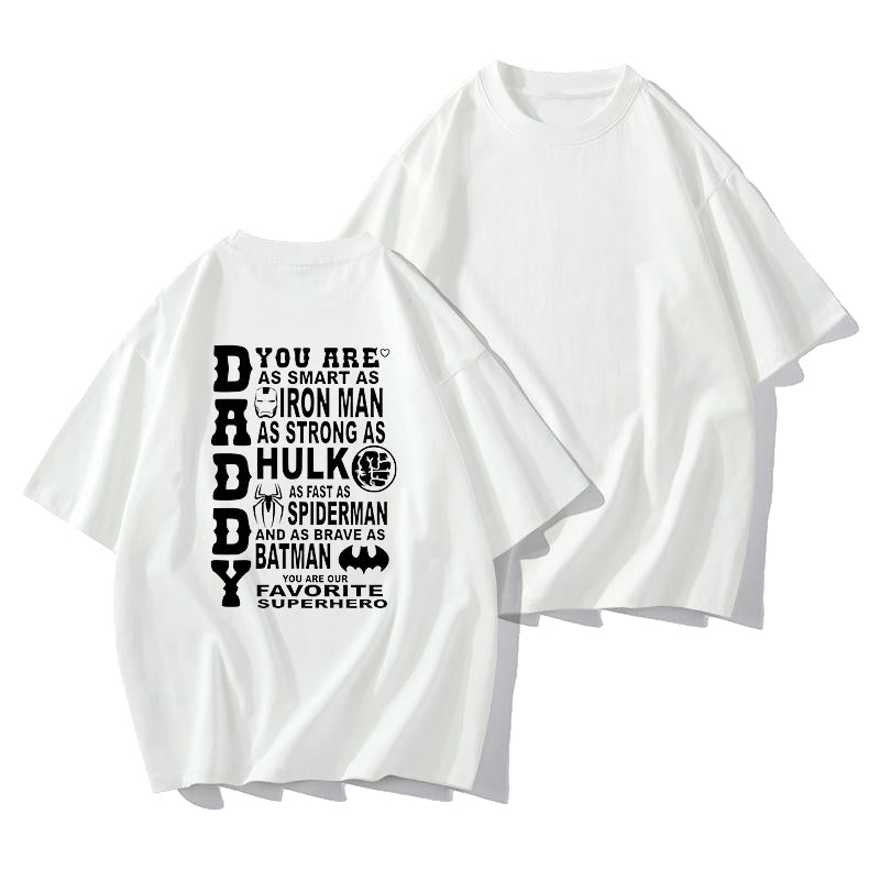 Gift For Dad Men's Letter Print White T-shirt