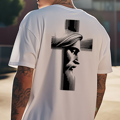 Christian Jesus and Cross Print Short Sleeve T-shirt