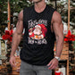 Xmas Coffee Lover Santa's Print Men's Tank