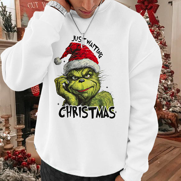 Men's Grinch Print Xmas Sweatshirt