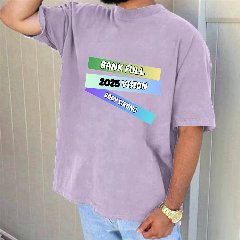 2025 Vision Inspirational Letter Print Men's Tee