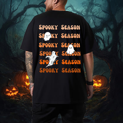 Spooky Ghost Men's Short Sleeve Black T-shirt