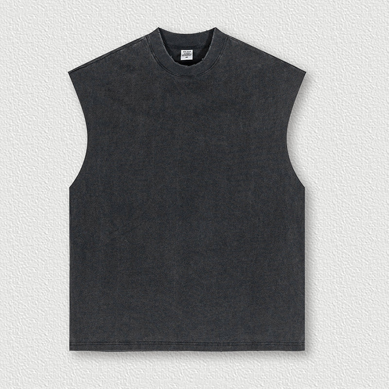 Men's Heavyweight Distressed Washed Sleeveless Tank