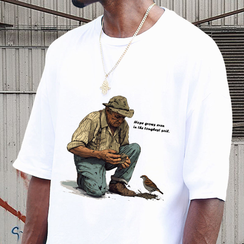 Farmer with Birds Inspirational Tee