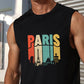 Paris Citycapes Men's Cotton Tank Top-C