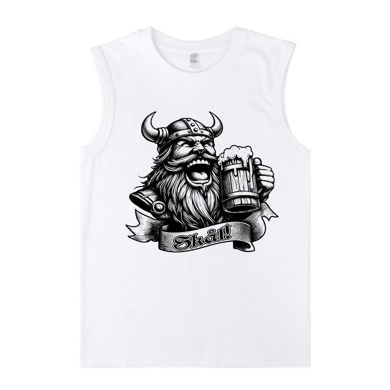 Viking Warrior with Beer Print Men's Tank Top